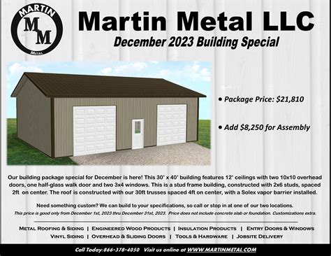 martin sheet metal inc|martin metal monthly specials.